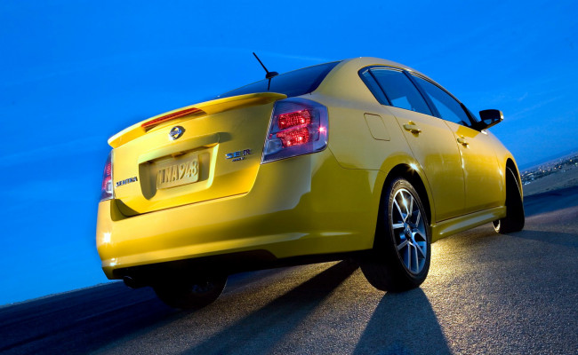 Обои картинки фото nissan sentra se-r, автомобили, nissan, datsun, ниссан, желтый, дорога