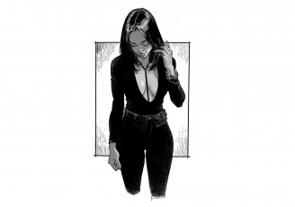 Картинка рисованное люди девушка декольте