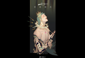 Картинка аниме unknown +другое+ парень корона ошейник