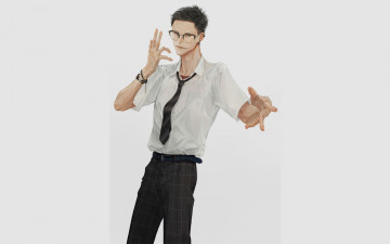 Картинка аниме unknown +другое+ парень очки галстук