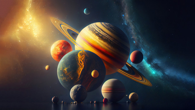 Обои картинки фото космос, арт, планеты