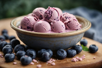 Картинка еда мороженое +десерты черника