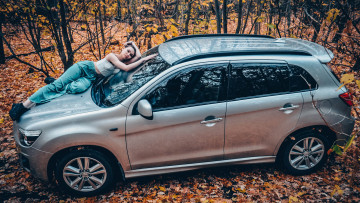 обоя автомобили, -авто с девушками, mitsubishi, asx