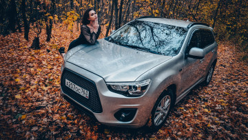 обоя автомобили, -авто с девушками, mitsubishi, asx