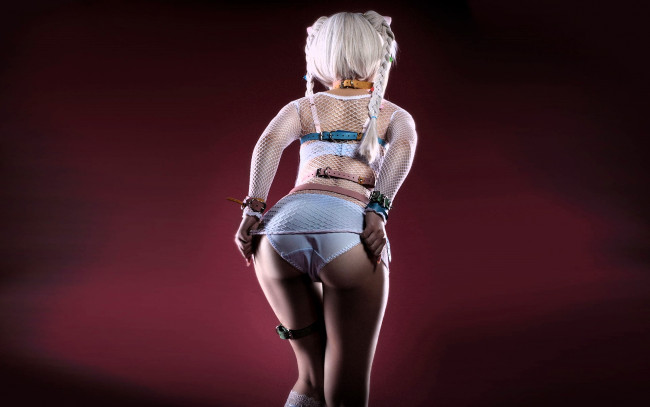 Обои картинки фото девушки, rainbow satanica, образ, наряд, косички