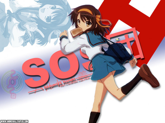 Обои картинки фото аниме, the, melancholy, of, haruhi, suzumiya