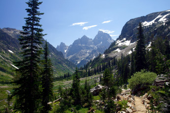 Картинка природа горы grand teton national park usa cascade canyon trail wyoming
