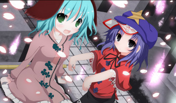 Картинка аниме touhou kasodani kyouko miyako yoshika