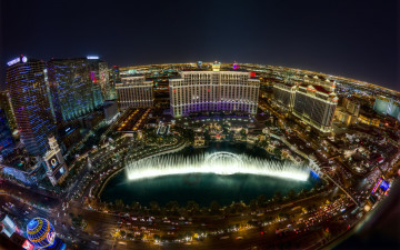 Картинка города лас вегас сша фонтан огни ночь отель