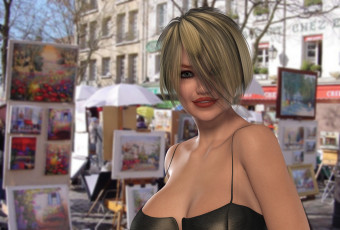 Картинка 3д+графика people+ люди улыбка взгляд девушка