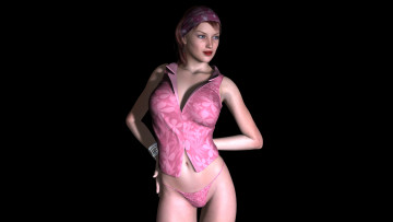 Картинка 3д+графика people+ люди взгляд девушка фон платок