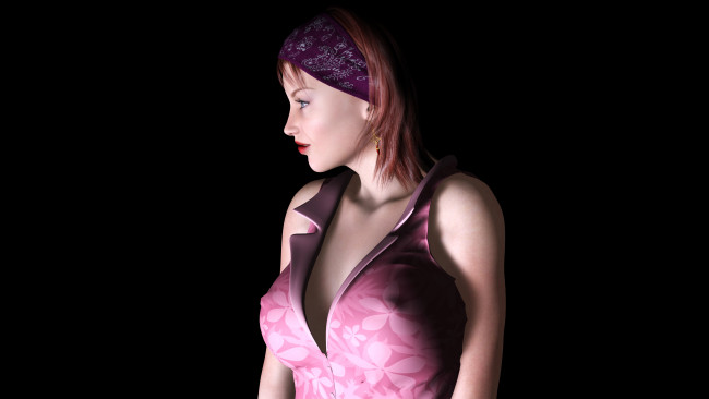 Обои картинки фото 3д графика, people , люди, взгляд, фон, платок, девушка