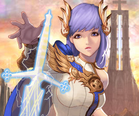 Картинка разное арты фэнтези девушка joo hyung lee арт меч магия