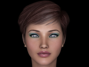 Картинка 3д+графика портрет+ portraits фон взгляд девушка