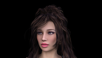 Картинка 3д+графика портрет+ portraits фон взгляд девушка