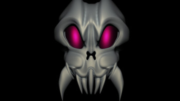 Картинка 3д+графика ужас+ horror глаза клыки черен