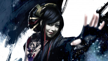 Картинка рисованное люди yuuko девушка японка лицо рука взгляд