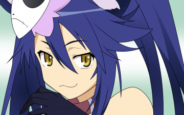 Картинка аниме yumekui+merry albireo перчатки ошейник маска девушка