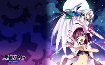 Картинка аниме yumekui+merry оружие кулон меч полнолуние луна цветок девушка шляпа татуировка engi threepiece ленты merry nightmare