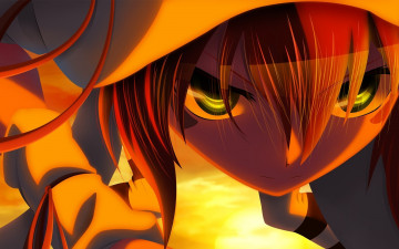 Картинка аниме yumekui+merry солнце свет закат merry nightmare девушка шляпа татуировка ленты