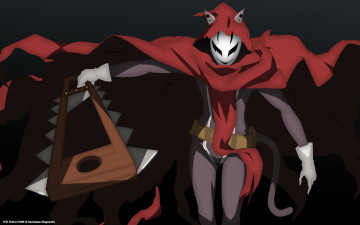 Картинка аниме yumekui+merry тряпье хвост пила оружие шарф шляпа рога john doe маска