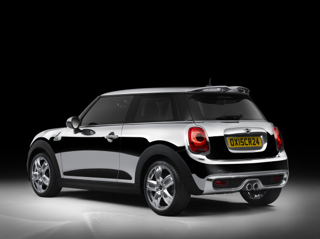 Обои картинки фото автомобили, mini, s, chrome, f56, 2015г, cooper, темный, deluxe, concept, exterior, line