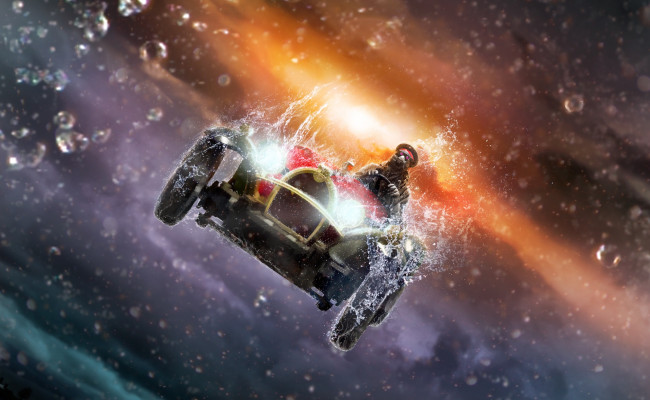 Обои картинки фото фэнтези, романтика апокалипсиса, капитан, вода, капли, брызги, romantically, apocalyptic, alexiuss, машина, романтика, апокалипсиса, человек, противогаз, автомобиль