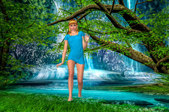 Картинка 3д+графика люди+ people природа фон взгляд девушка