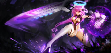 Картинка аниме оружие +техника +технологии фон взгляд девушка