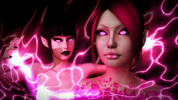 Картинка 3д+графика эльфы+ elves магия фон взгляд эльфийки