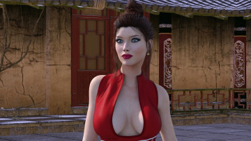 Картинка 3д+графика люди+ people девушка взгляд фон