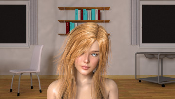 Картинка 3д+графика портрет+ portraits взгляд девушка фон