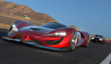 Картинка srt+tomahawk+concept автомобили 3д srt tomahawk vision gran turismo красный concept