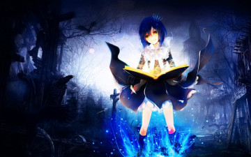 Картинка аниме магия +колдовство +halloween девочка