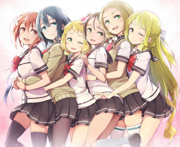 Обои картинки фото yuki yuuna yuusha va de haro, аниме, unknown,  другое, фон, взгляд, девушки