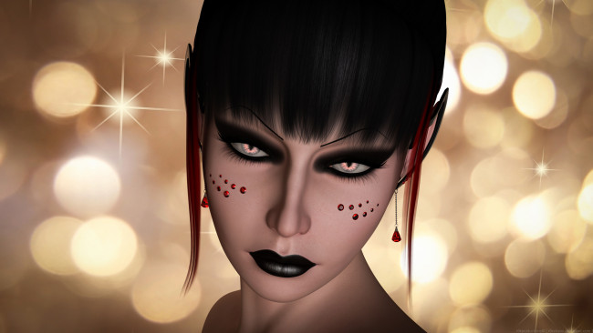 Обои картинки фото 3д графика, эльфы , elves, взгляд, эльфийка, фон