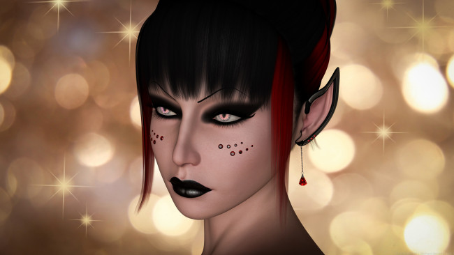 Обои картинки фото 3д графика, эльфы , elves, взгляд, эльфийка, фон