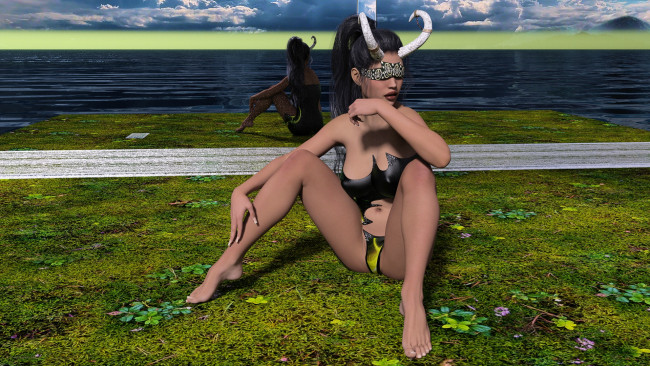 Обои картинки фото 3д графика, существа , creatures, взгляд, фон, кастаника