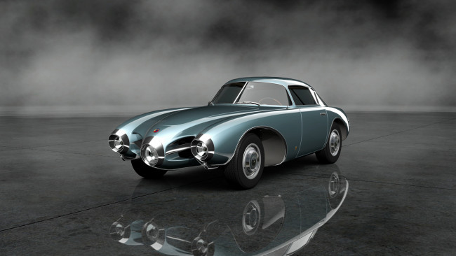 Обои картинки фото abarth 1500 biposto bat-1 concept, автомобили, 3д, abarth, 1500, biposto, bat-1, concept