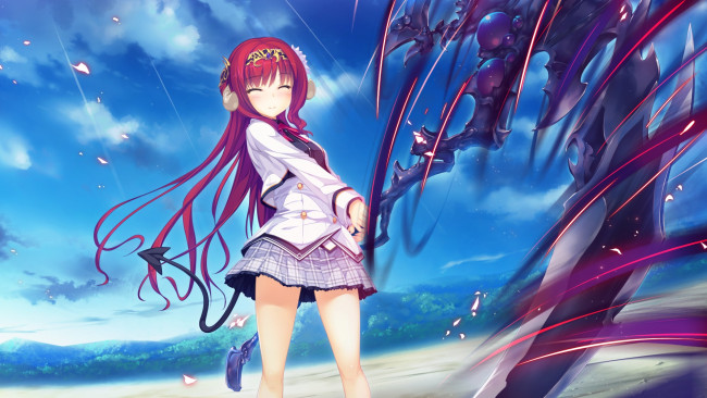 Обои картинки фото world election, аниме, девушка, взгляд, фон