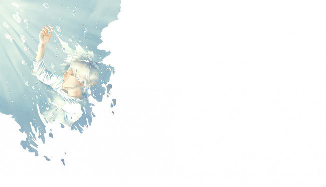 Обои картинки фото аниме, unknown,  другое, арт, re, парень, вода, пузыри