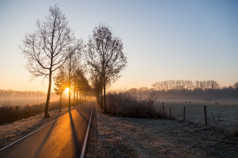 Картинка природа дороги рассвет