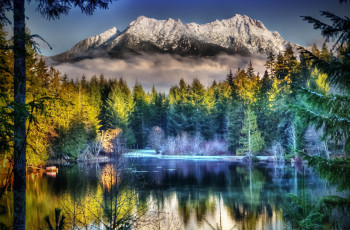 Картинка природа горы река лес