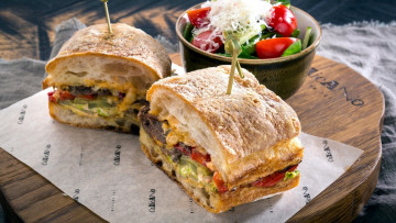 Картинка еда бутерброды +гамбургеры +канапе салат