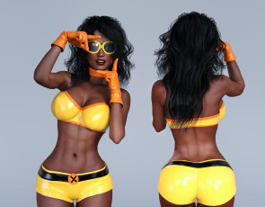 Картинка 3д+графика люди+ people девушка взгляд фон