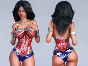 Картинка 3д+графика люди+ people девушка взгляд фон