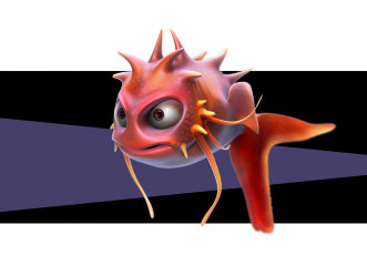 Картинка 3д+графика животные+ animals рыба