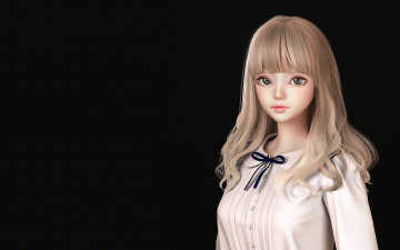 Картинка 3д+графика аниме+ anime jieun moon рендеринг girl