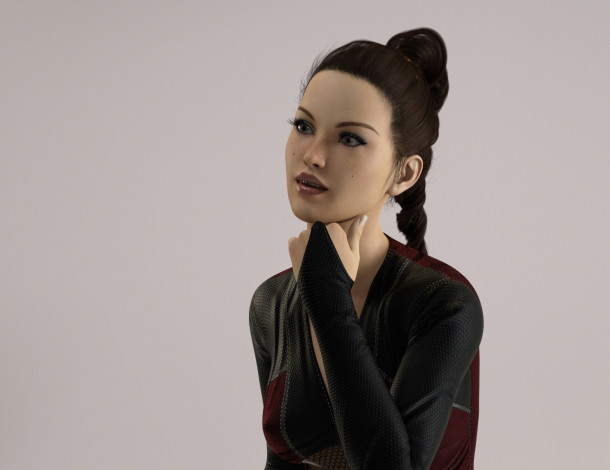 Обои картинки фото 3д графика, люди , people, фон, взгляд, девушка