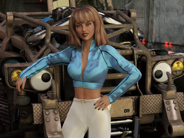 Обои картинки фото 3д графика, люди , people, девушка, взгляд, фон